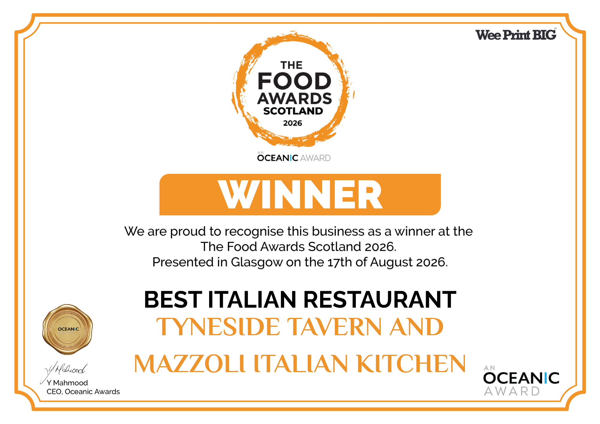 Tyneside Tavern and Mazzoli Italian Kitchen